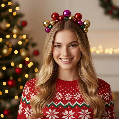 Diadema bolas de Navidad y Cascabeles