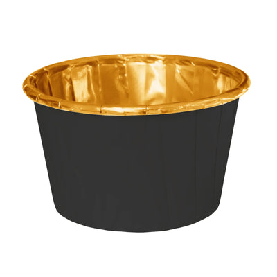 Molde para cupcake negro y dorado / 20 uds.