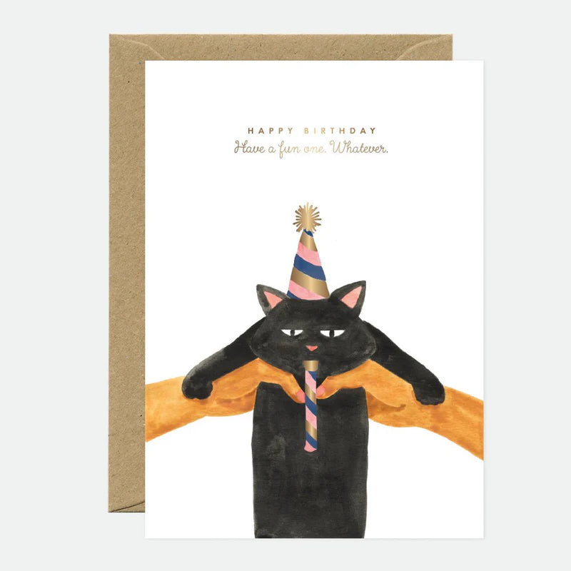 Tarjeta felicitación  Whatever cat