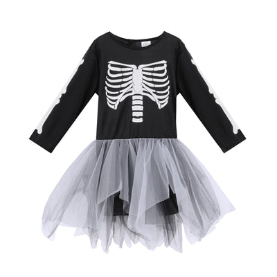 Vestido de esqueleto con tul Halloween