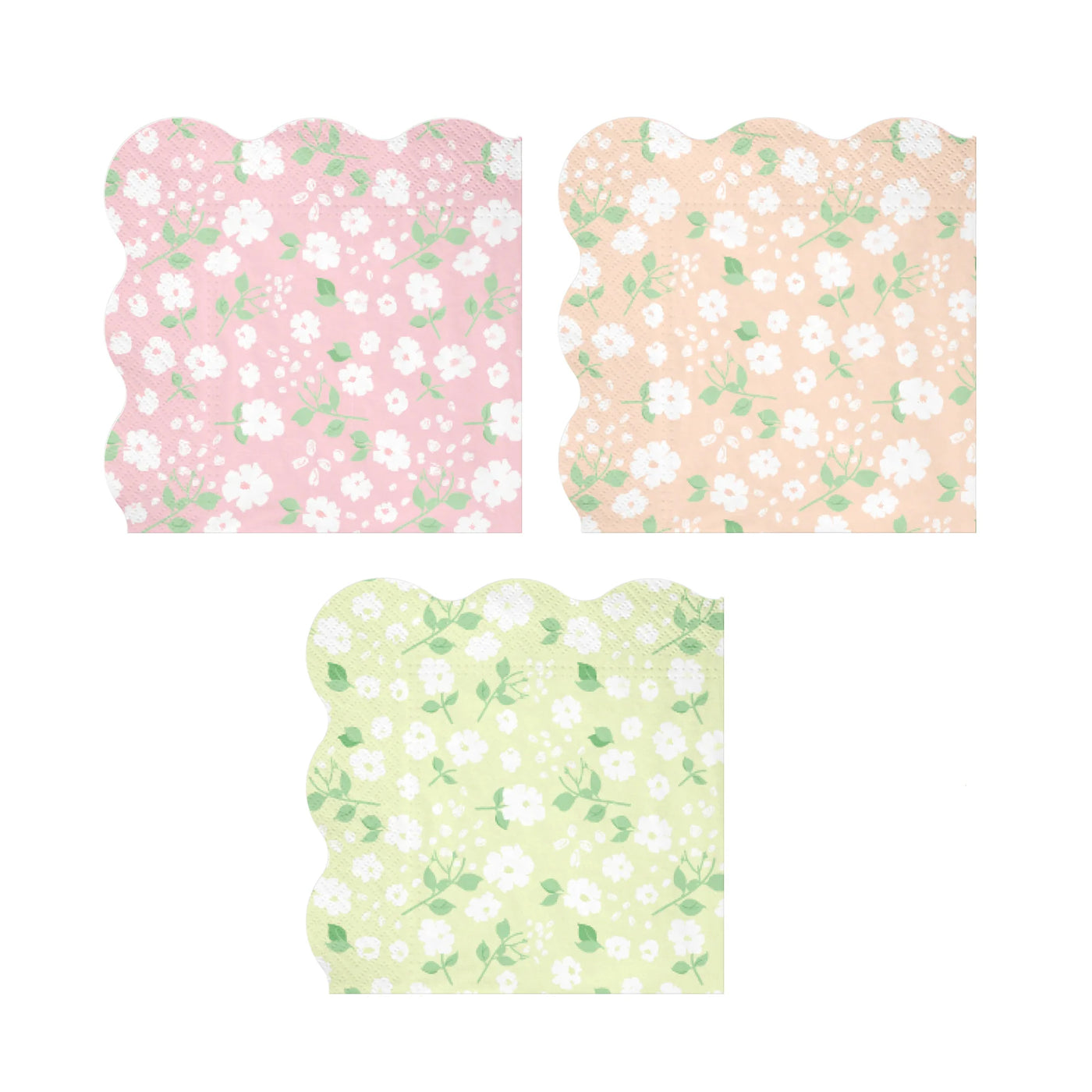 Servilletas florecitas mix pastel / 12 uds.