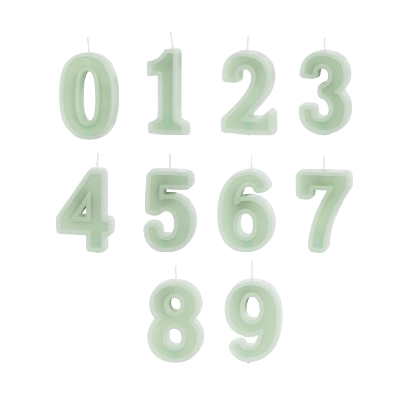 Green number candle border