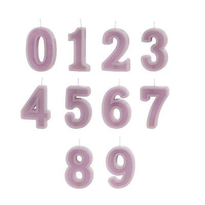 Violet number candles with basic border