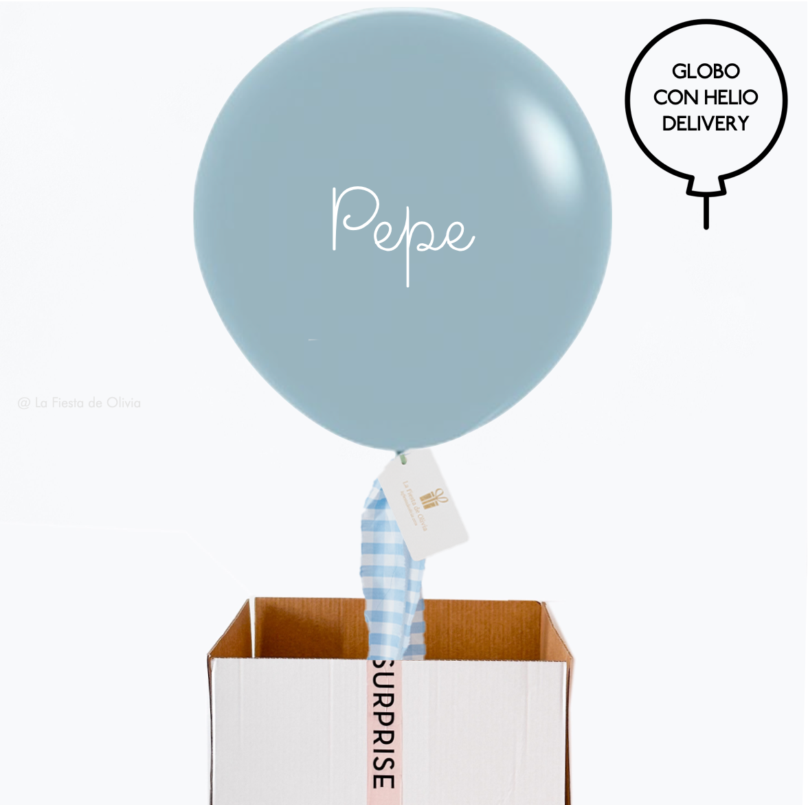 ICONIC PREMIUM Dust Blue inflated balloon