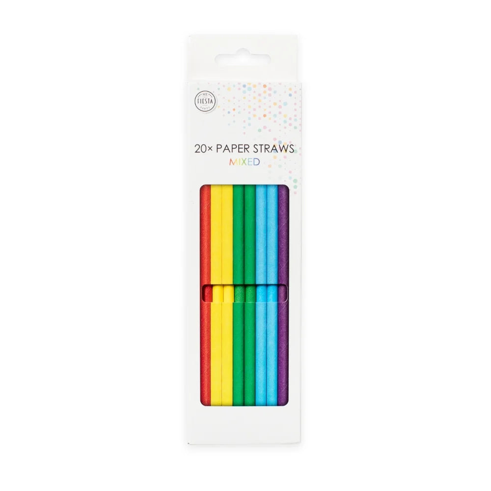 Pajitas de papel mix Rainbow / 20 uds.