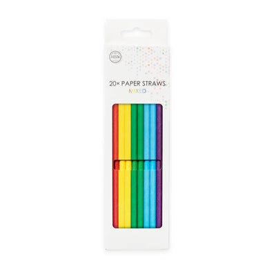 Pajitas de papel mix Rainbow / 20 uds.