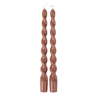 Set de velas retorcidas caramelo / 2 uds.