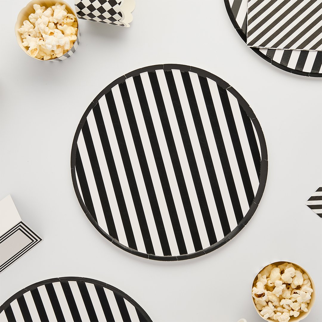 Plato rayas monochrome/ 8 uds.