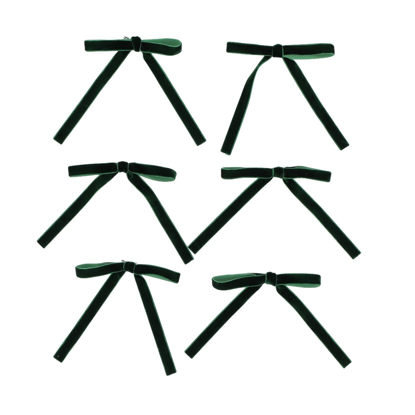 Lazo de terciopelo verde / 6 uds.