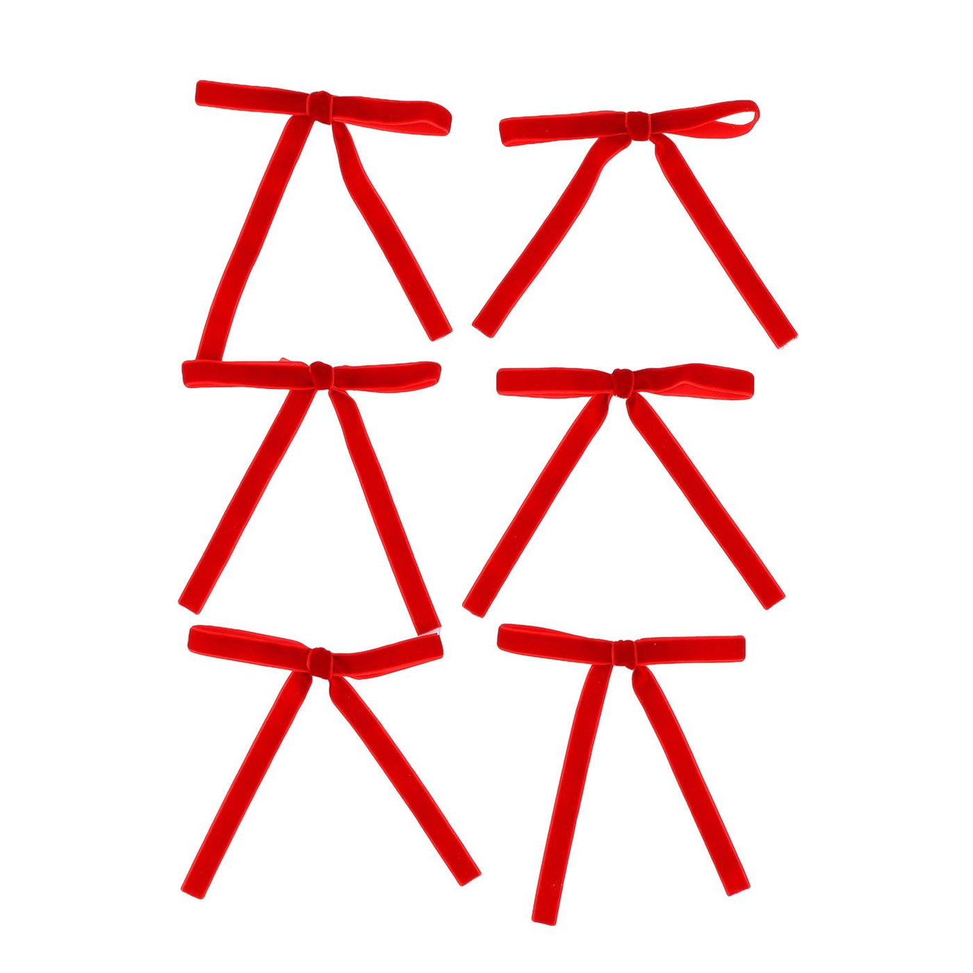 Lazo de terciopelo rojo / 6 uds.
