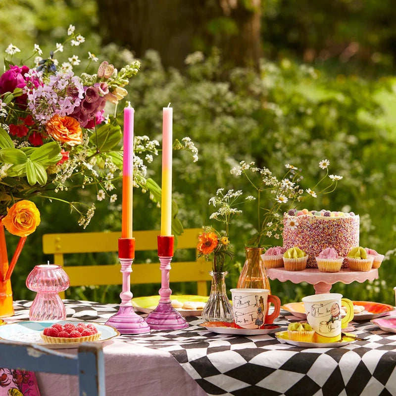 Black &amp; White Check paper tablecloth