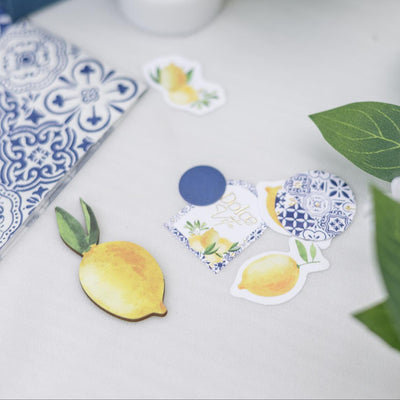 Wooden lemon confetti 12 pcs.