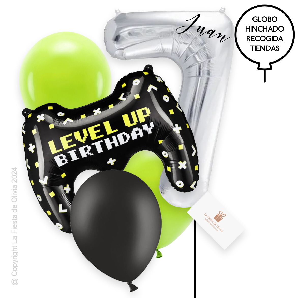Bouquet of LEVEL UP balloons inflated with helium