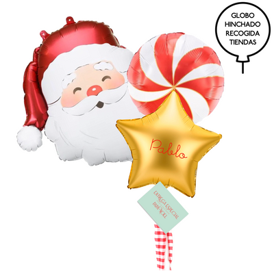 Bouquet L of Santa Claus balloons inflated with helium