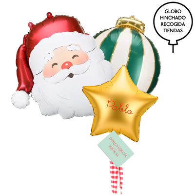 Bouquet L of Santa Claus balloons inflated with helium