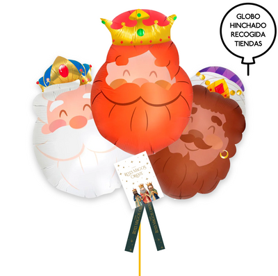 Buquê de balões coroa e rei inflados com hélio