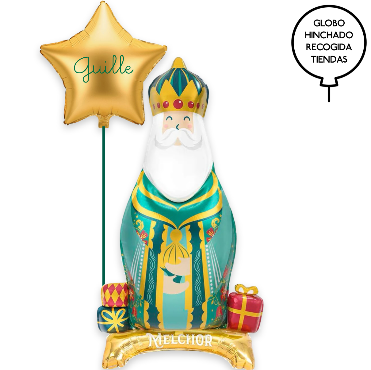 Reyes Melchor deco set, floor and star inflated with helium