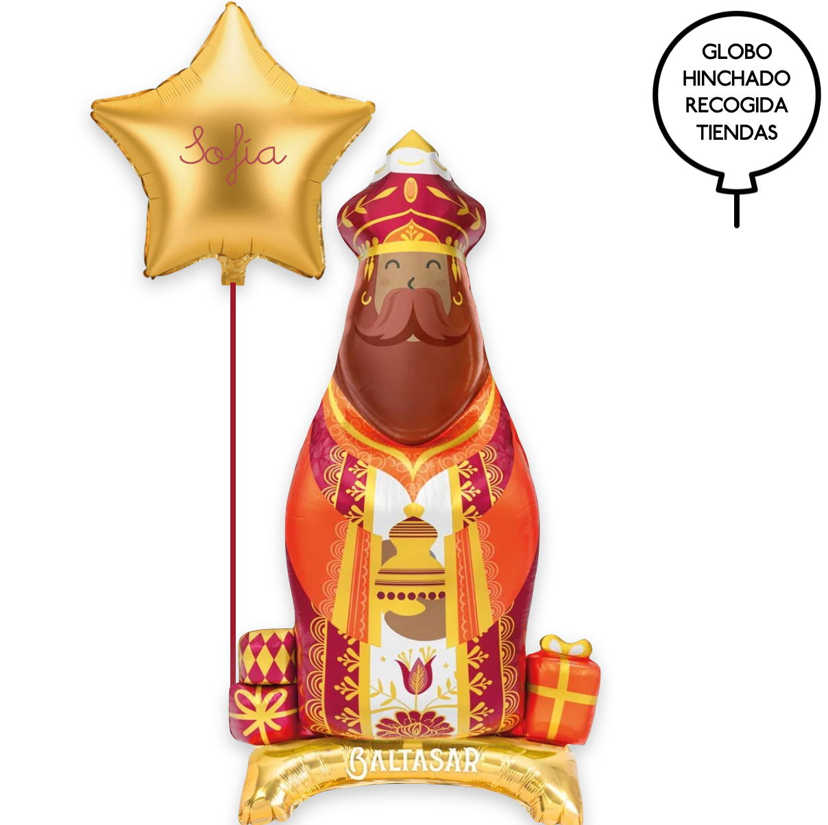 Reyes Baltasar deco set, floor and star inflated with helium