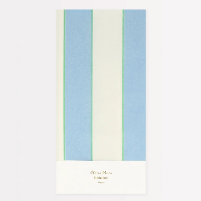 Light blue Stripe paper tablecloth