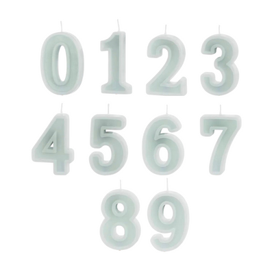 Mint number candles with basic border