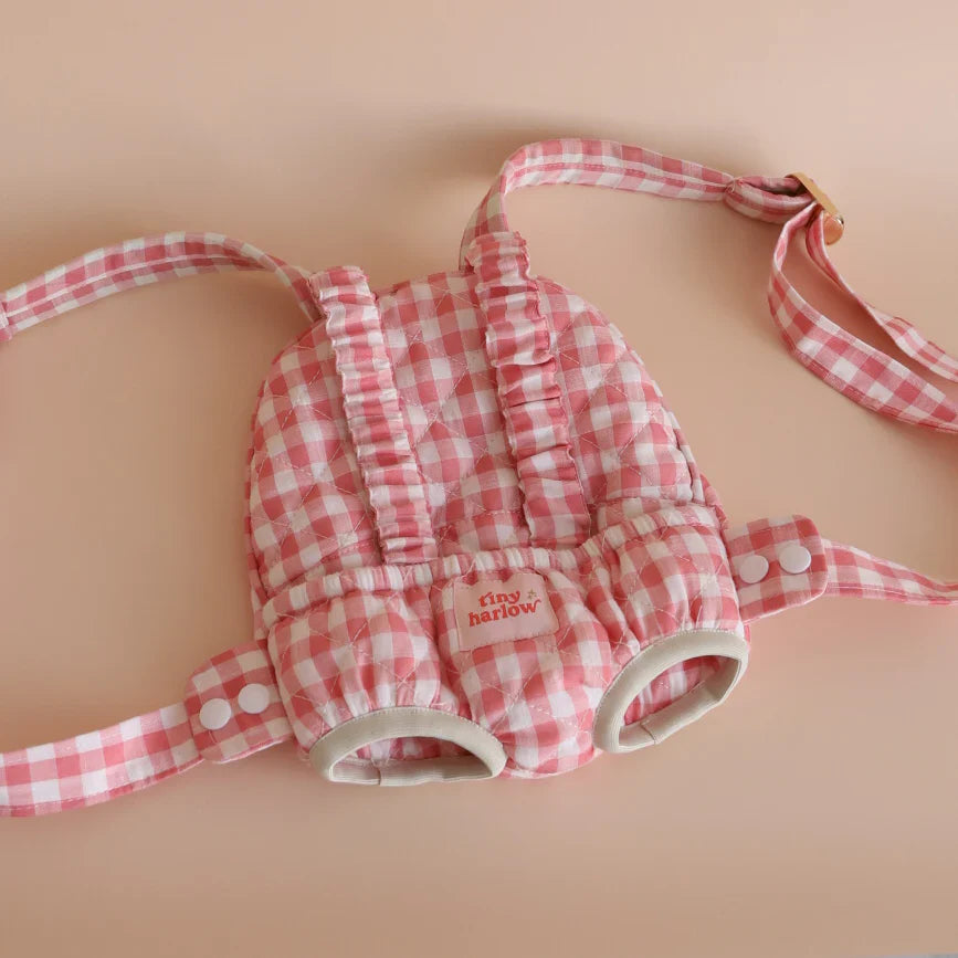 Portbebé mochila vichy rosa Tiny Harlow