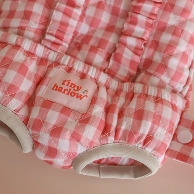 Portbebé mochila vichy rosa Tiny Harlow