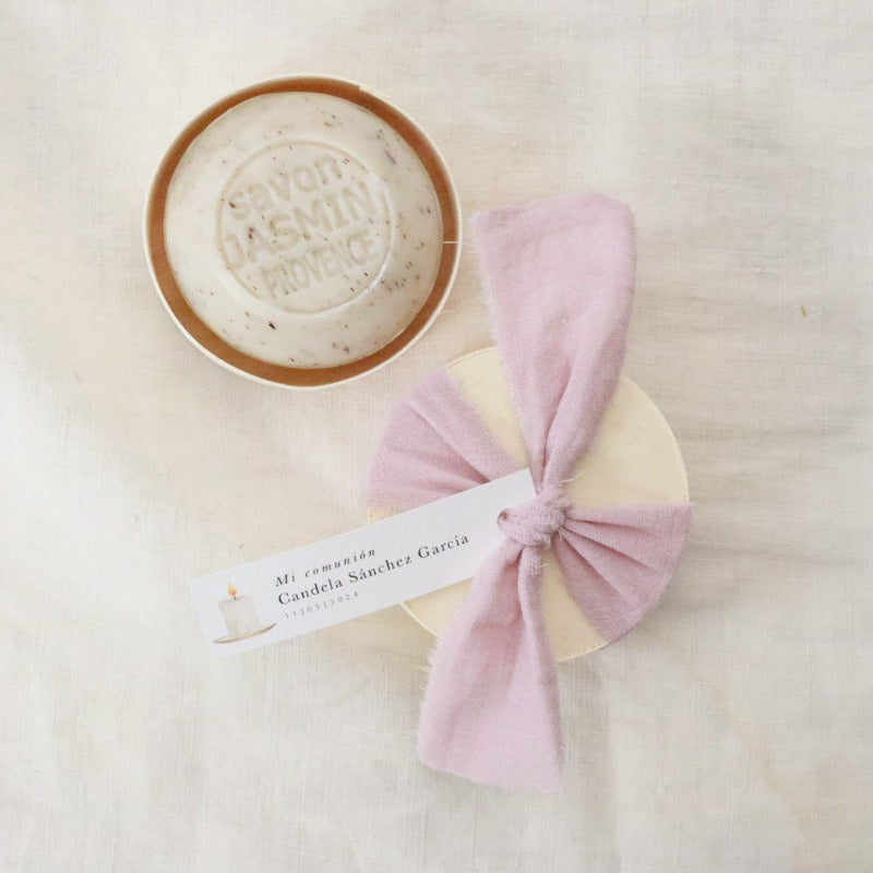 Natural soaps pink Vichy fabric deco premium