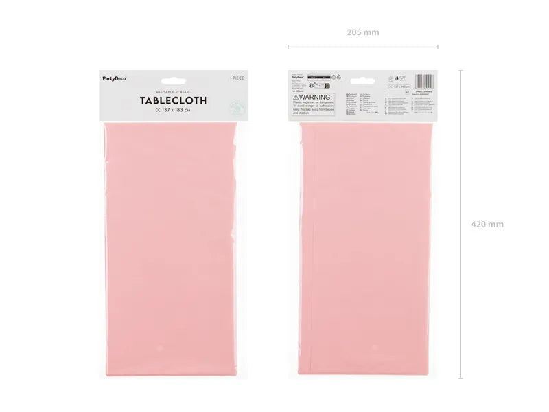 Toalha de mesa sintética básica reutilizável rosa claro