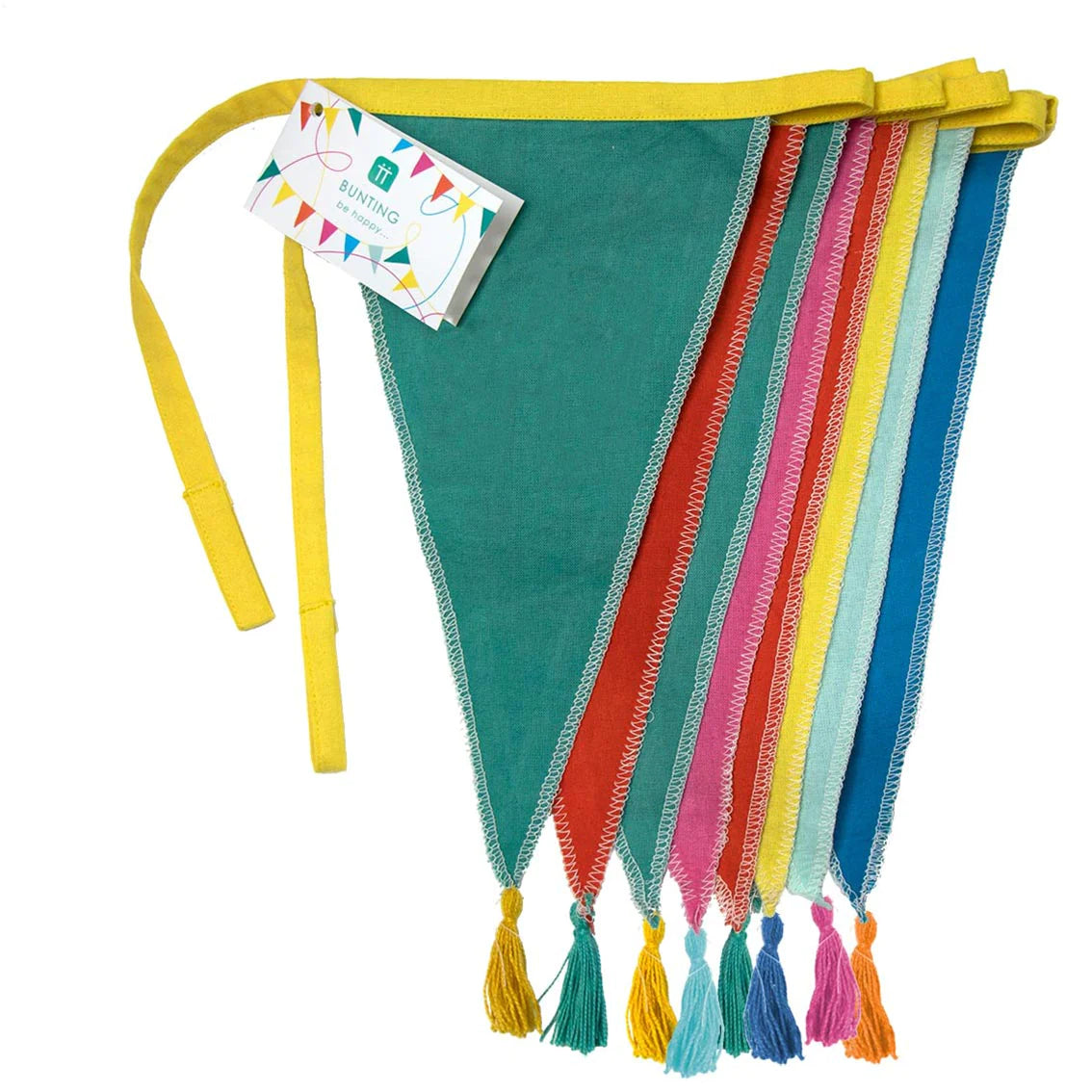 Multicolored fabric pennant garland