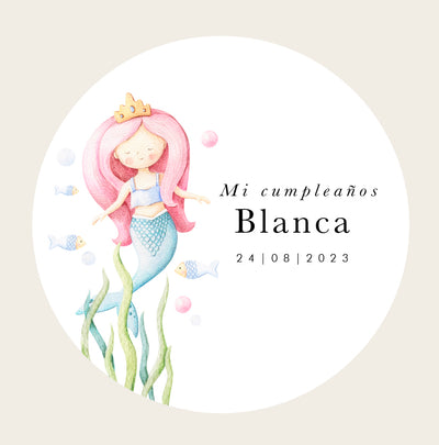 Frasco personalizado Mermaid/ 6 peças.