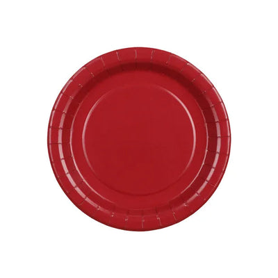 Burgundy paper plates / 6 pcs.