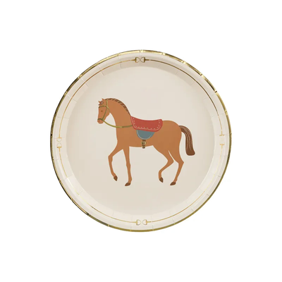 Platos caballo marrón / 6 uds.