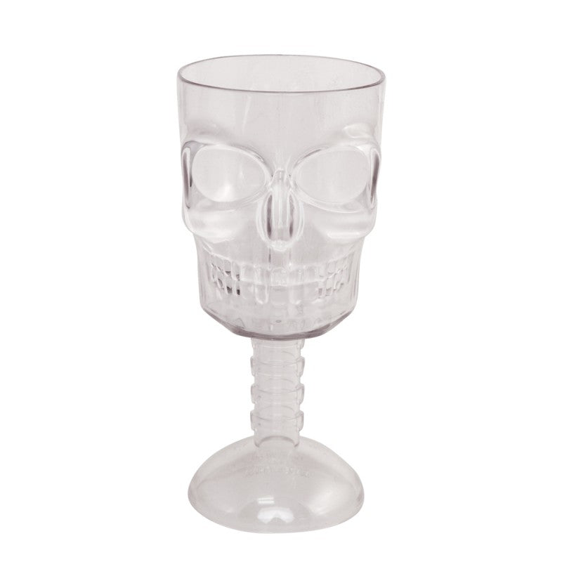 Copa calavera transparente de plástico para halloween
