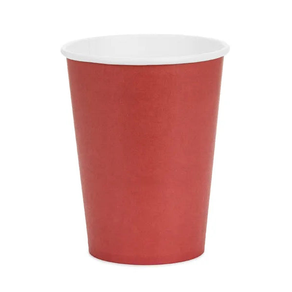 Vasos de papel burgundy basic / 6 uds.