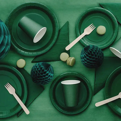 Guardanapos de papel verde escuro / 20 unidades.