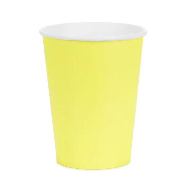 Vasos de papel amarillos basic / 6 uds