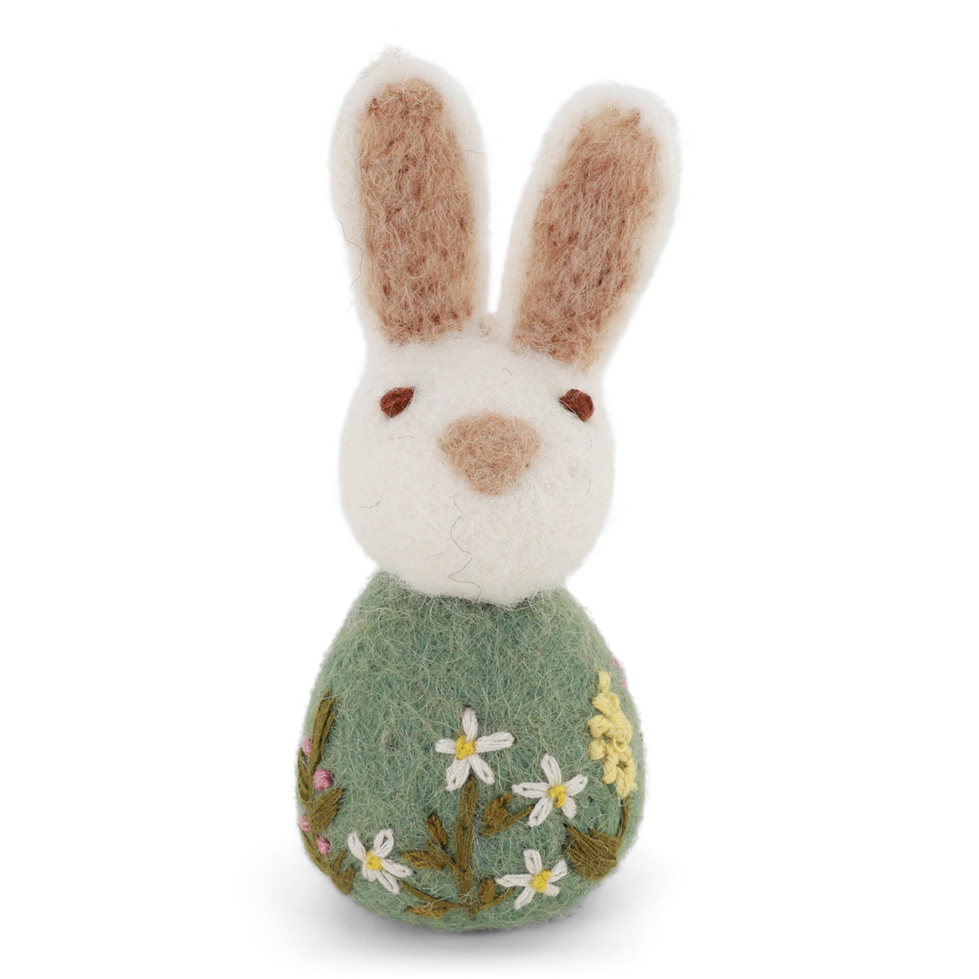 Felt ornament bunny and green egg with flowers