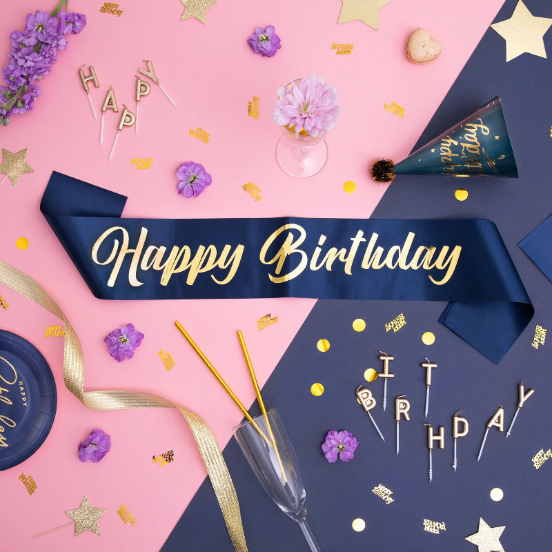 Banda azul Happy Birthday