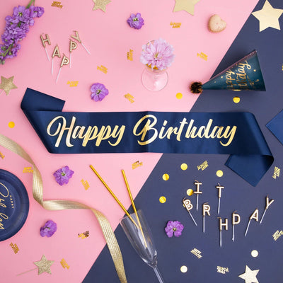 Banda azul Happy Birthday
