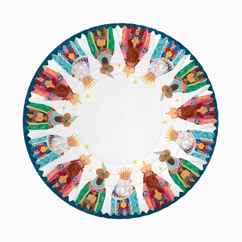 Tabuleiro redondo em cartão para os Três Reis Magos / 2 unidades