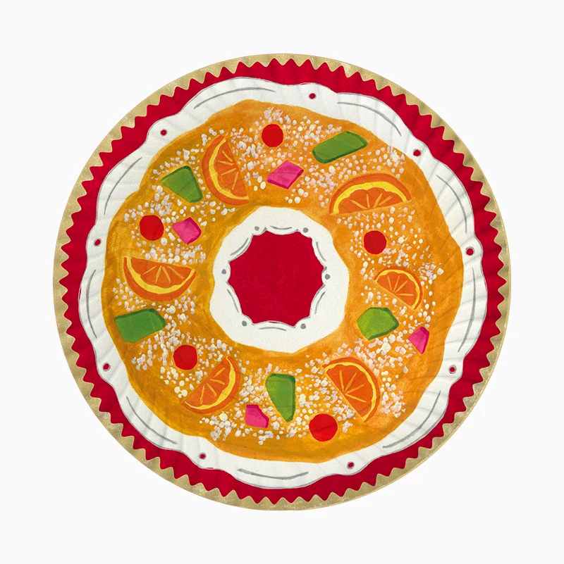 Bandeja redonda de cartón Roscón de Reyes / 2 uds.