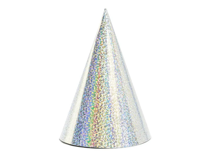 Gorrito de fiesta holográfico / 6 uds.