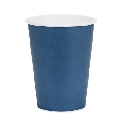 Vasos de papel azul marino basic / 6 uds