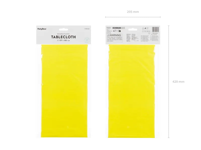 Basic yellow synthetic reusable tablecloth