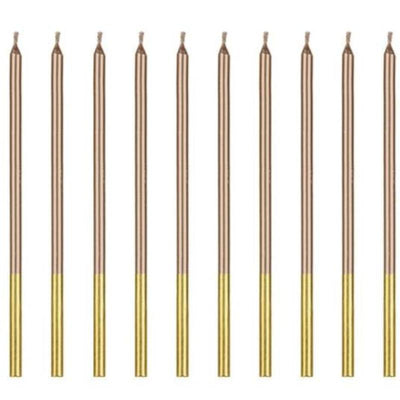 Long gold basic candles / 12 u.