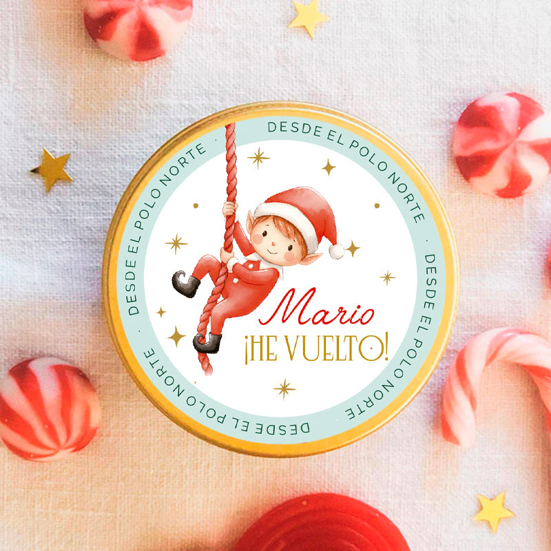 Bote golosinas Elfo de Navidad  ¡He vuelto!  personalizado * Edición limitada*