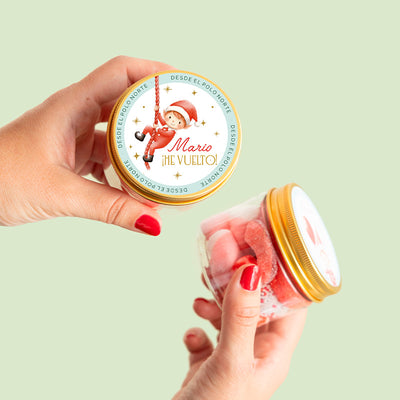 Bote golosinas Elfo de Navidad  ¡He vuelto!  personalizado * Edición limitada*