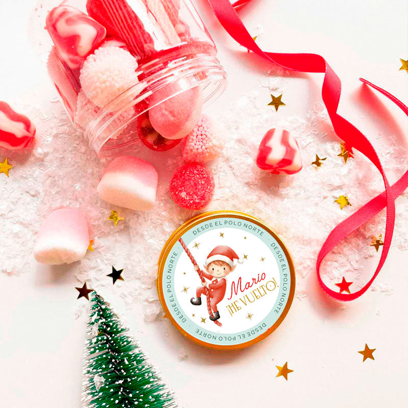 Bote golosinas Elfo de Navidad  ¡He vuelto!  personalizado * Edición limitada*