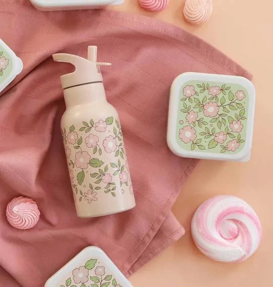 Stainless bottle pink flowers