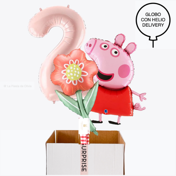 Buquê de balões inflados aniversário Peppa Pig